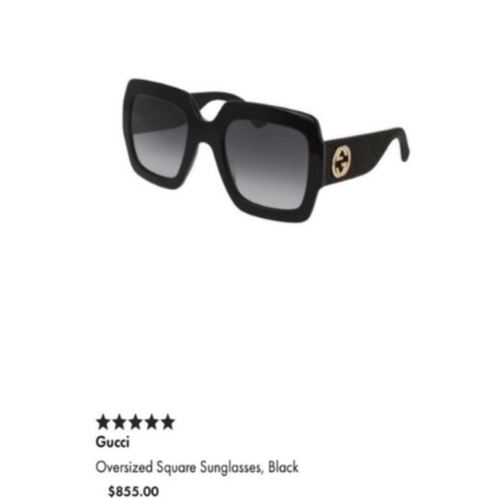 Gucci Black Rectangle Sunglasses - image 5